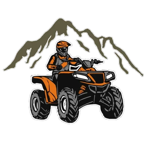 Logo ATV Kotlina Kłodzka - quad i góry w tle